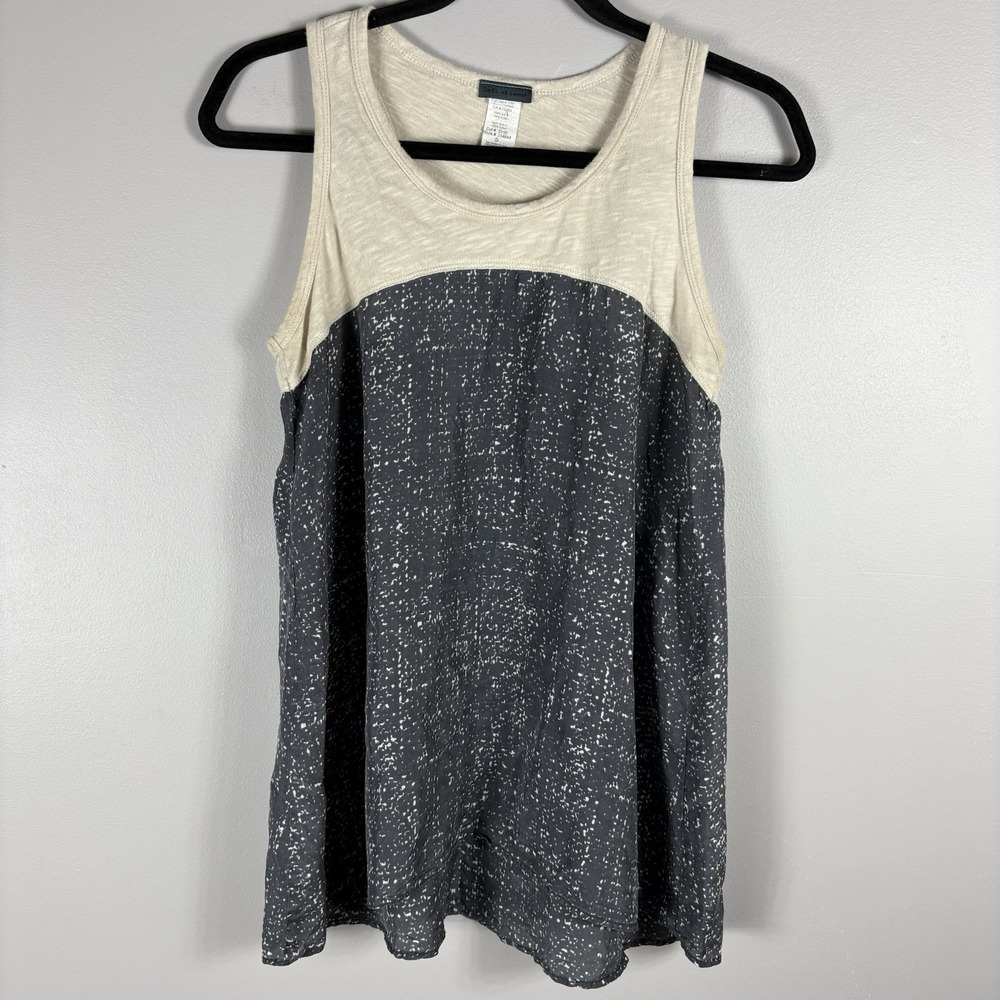 Left Of Center Anthropologie Women's Small Gray Round Neck Lightweight Tank Top